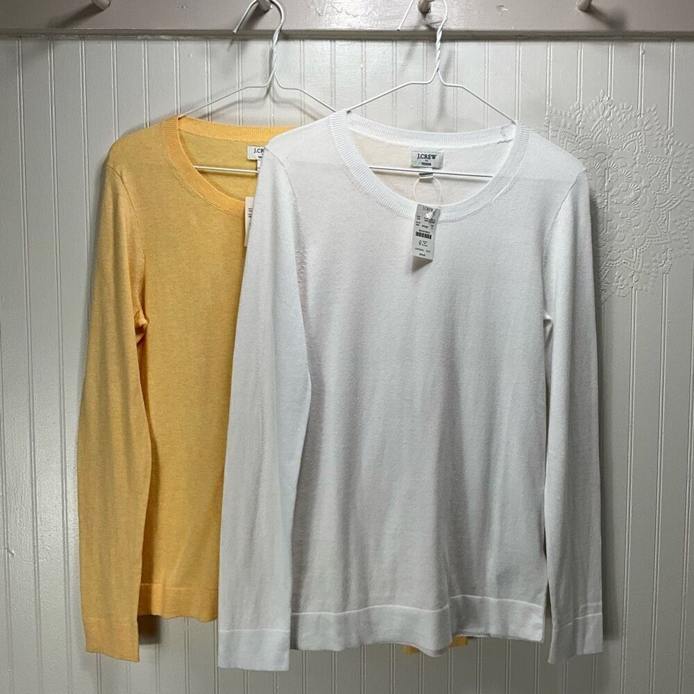 J. CREW 100% Cotton Teddie Sweaters Lot of 2